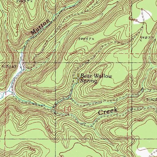 Topographic Map of Bear Wallow Spring, OR