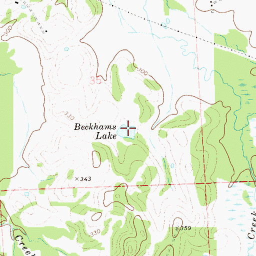 Topographic Map of Beckhams Lake, AL
