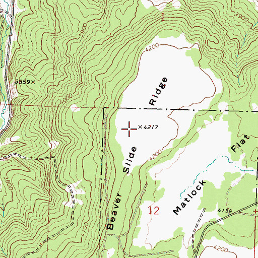 Topographic Map of Beaver Slide Ridge, OR