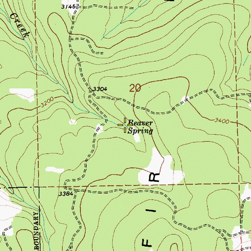 Topographic Map of Beaver Spring, OR