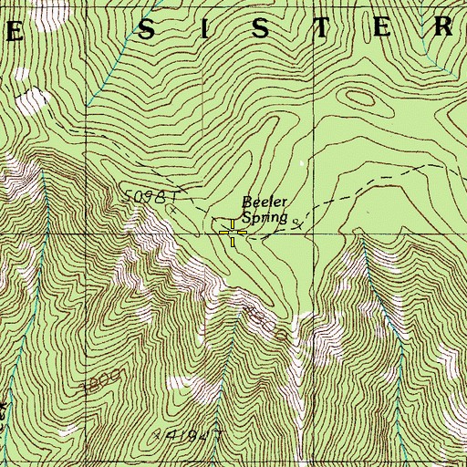Topographic Map of Beeler Spring, OR