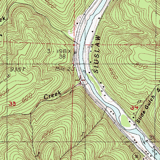 Topographic Map of Berkshire Creek, OR