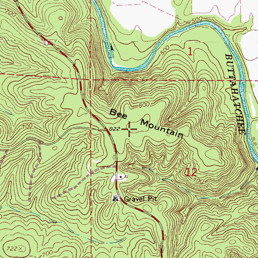 Topographic Map of Bee Mountain, AL
