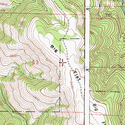 Topographic Map of Big Flat, OR