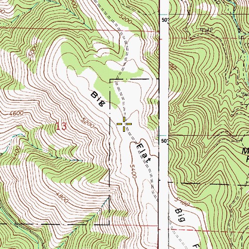 Topographic Map of Big Flat, OR