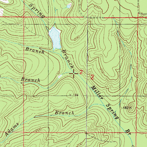 Topographic Map of Bee Tree Branch, AL