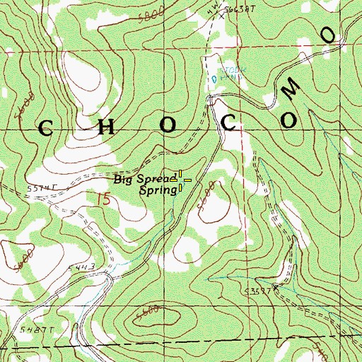 Topographic Map of Big Spread Spring, OR