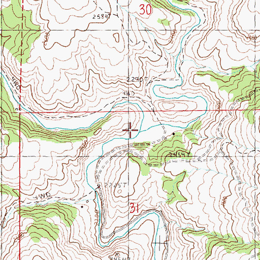 Topographic Map of Big Wall Creek, OR