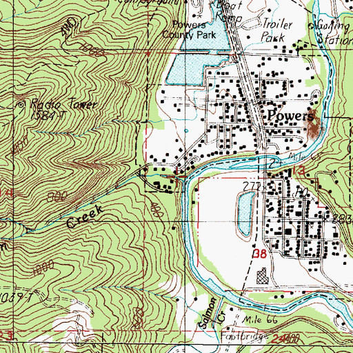 Topographic Map of Bingham Creek, OR