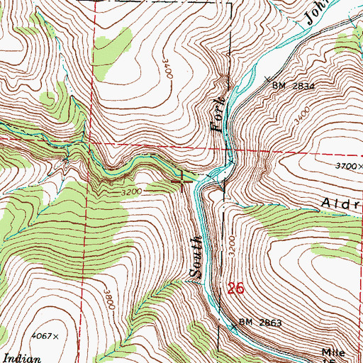 Topographic Map of Black Canyon Creek, OR