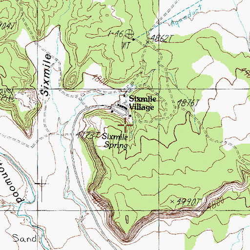 Topographic Map of Sixmile Spring, AZ