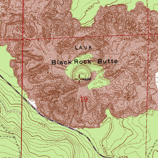Topographic Map of Black Rock Butte, OR