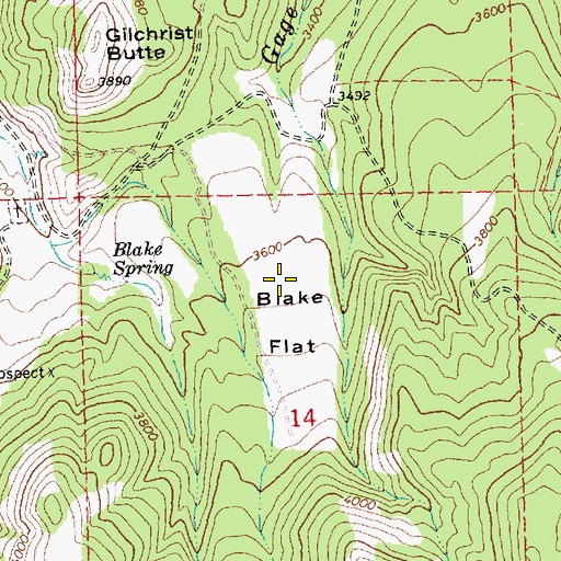Topographic Map of Blake Flat, OR