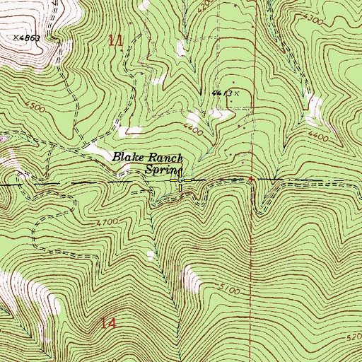 Topographic Map of Blake Ranch Spring, OR