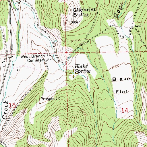 Topographic Map of Blake Spring, OR