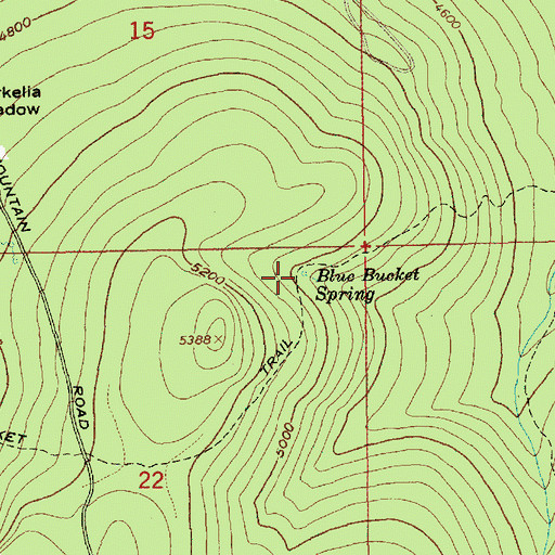 Topographic Map of Blue Bucket Spring, OR