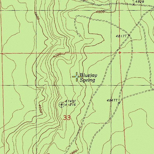 Topographic Map of Bluejay Spring, OR