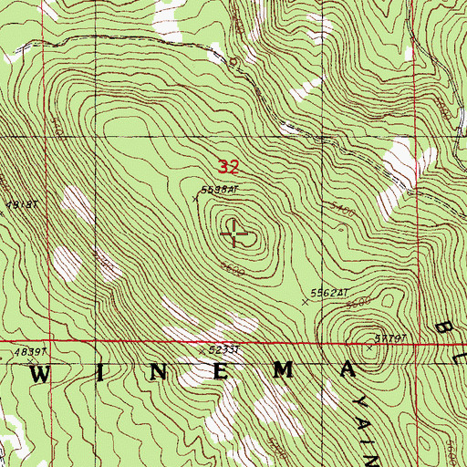 Topographic Map of Bly Mountain, OR