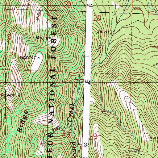 Topographic Map of Board Creek, OR