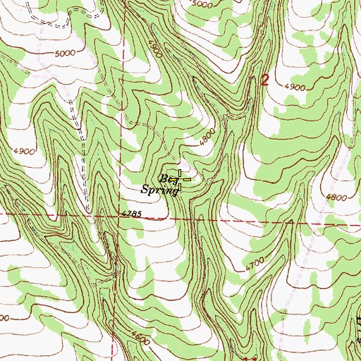Topographic Map of Bog Spring, OR