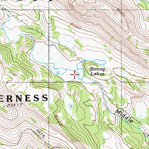Topographic Map of Bonny Lakes, OR
