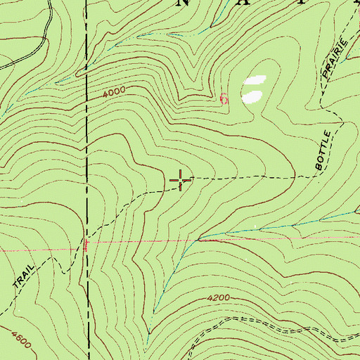 Topographic Map of Bottle Prairie Trail, OR