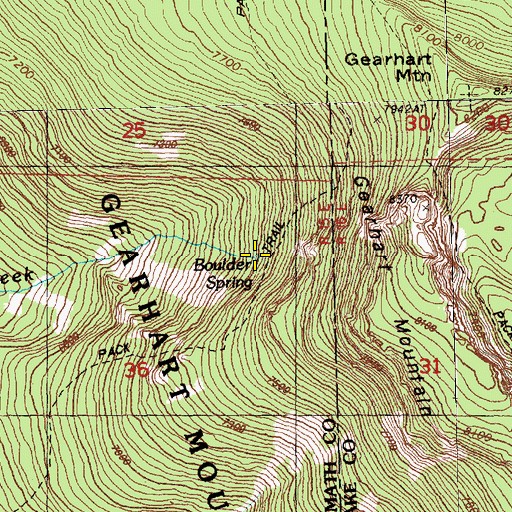 Topographic Map of Boulder Spring, OR