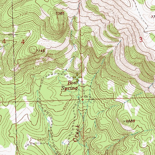 Topographic Map of Bow Spring, OR