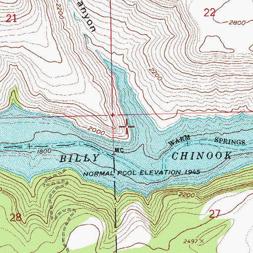 Topographic Map of Box Canyon, OR