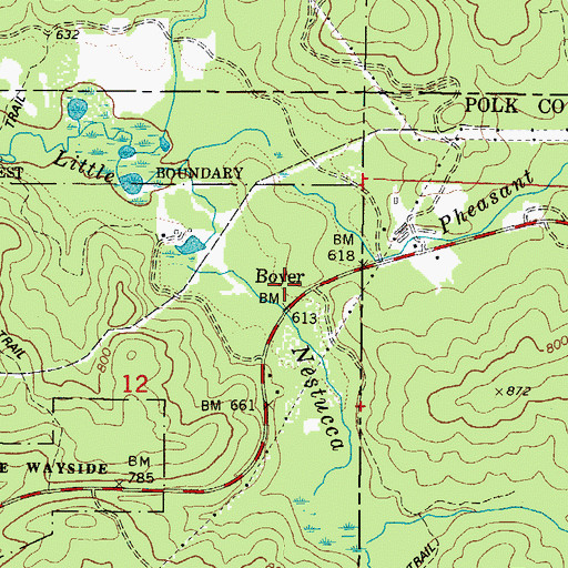 Topographic Map of Boyer, OR
