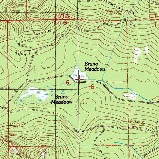 Topographic Map of Bruno Meadows, OR