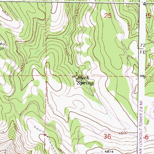 Topographic Map of Buck Spring, OR