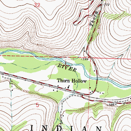 Topographic Map of Buckaroo Creek, OR