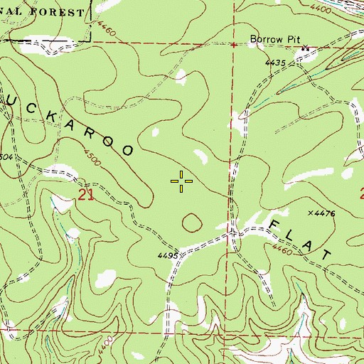 Topographic Map of Buckaroo Flat, OR