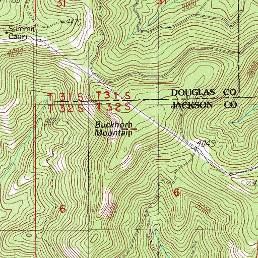 Topographic Map of Buckhorn Mountain, OR