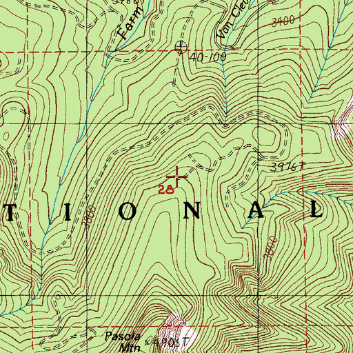 Topographic Map of Bull of the Woods Trail, OR