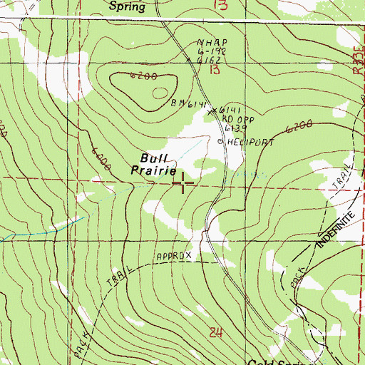 Topographic Map of Bull Prairie, OR