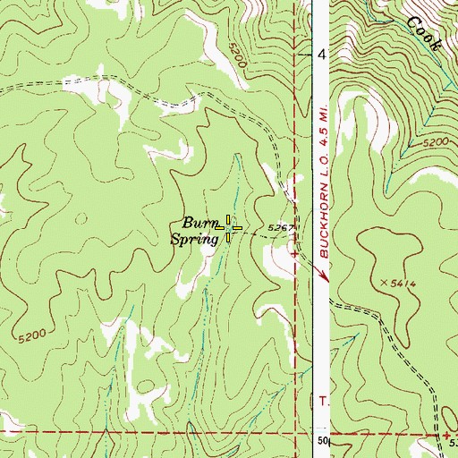 Topographic Map of Burn Spring, OR