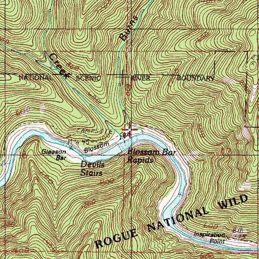 Topographic Map of Burns Creek, OR