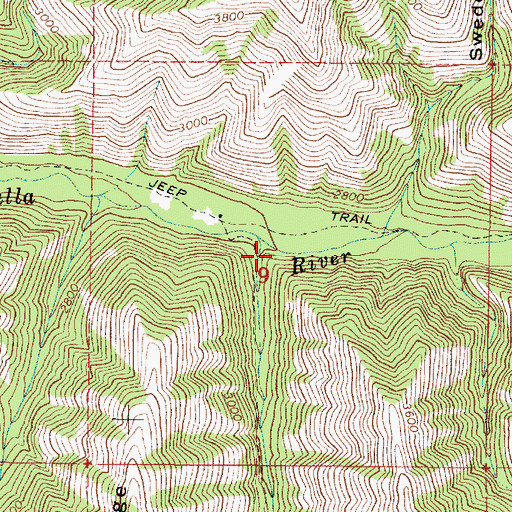 Topographic Map of Burnt Cabin Gulch, OR
