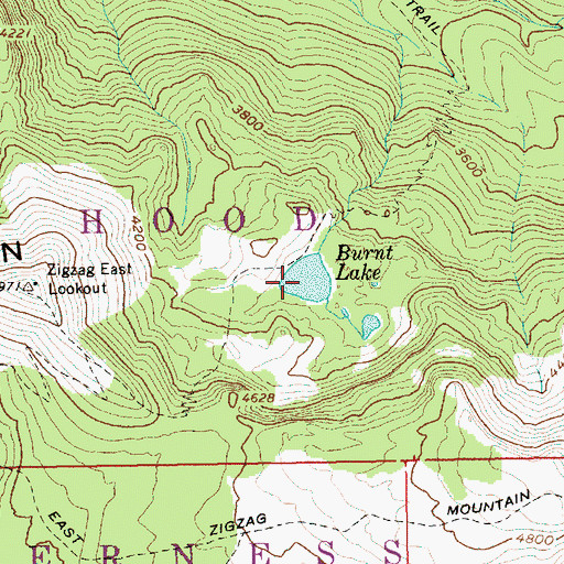 Topographic Map of Burnt Lake, OR