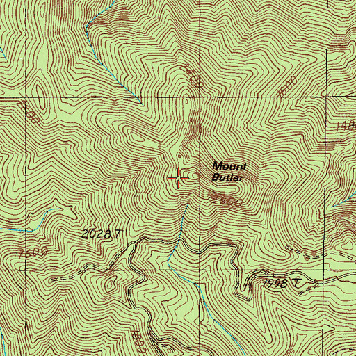 Topographic Map of Mount Butler, OR