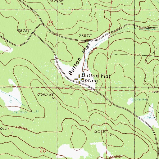 Topographic Map of Button Flat Spring, OR