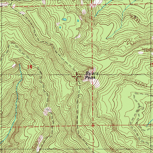 Topographic Map of Byars Peak, OR