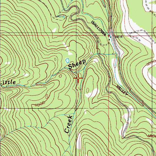 Topographic Map of Cabin Creek, OR