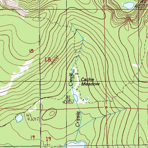 Topographic Map of Cache Meadow, OR