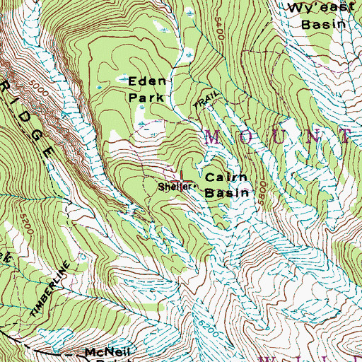 Topographic Map of Cairn Basin, OR