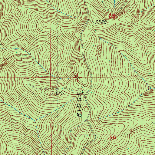 Topographic Map of Calf Ridge, OR