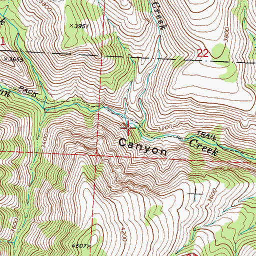 Topographic Map of Cameron Creek, OR