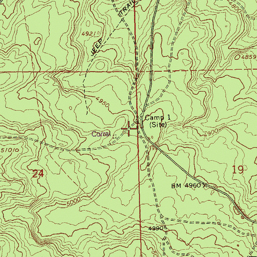 Topographic Map of Camp One, OR